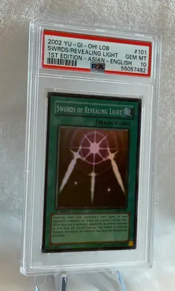 Yugioh Swords of Revealing Light LOB-101 1st Edition Asian English PSA 10 POP 3! - Image 2