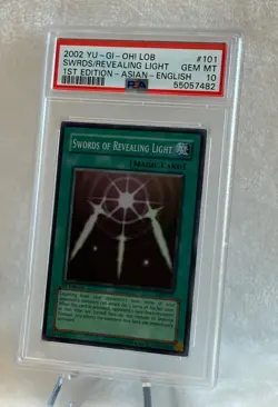 Yugioh Swords of Revealing Light LOB-101 1st Edition Asian English PSA 10 POP 3! - Image 3