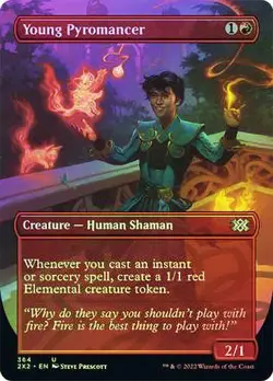 Young Pyromancer Foil Borderless Double Masters 2022 NM MTG - Image 1