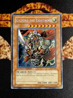 YUGIOH • GILFORD THE LIGHTNING • SECRET RARE • CT2-EN001 • LIMITED EDITION • NM - Image 1
