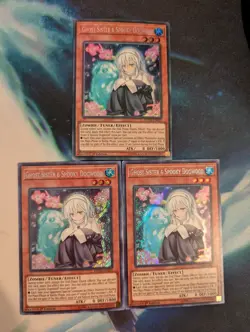 YuGiOh! Ghost Sister & Spooky Dogwood DANE-EN025 Secret Rare 1st Ed x 3 PLAYSET - Image 1