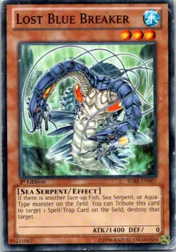 Lost Blue Breaker SDRE-EN007 1st Edition Yugioh Lightly played - Image 1