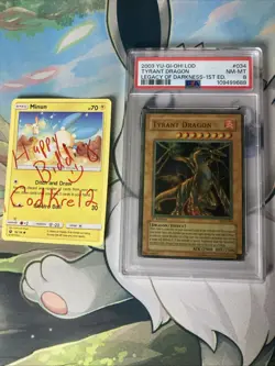 2003 Yu-Gi-Oh LOD Tyrant Dragon 1st Edition Ultra Rare PSA 8 - Image 1