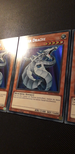 Yu-Gi-Oh! 3x Cyber Drache, BLC1-DE020, Silver Ultra Rare, 1. A., Deutsch, NM-EX - Image 3