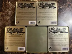 YUGIOH LOT OF 5 VINTAGE EMPTY COLLECTOR'S TINS-BLUE EYES YUGI DARK MAGICIAN - Image 2