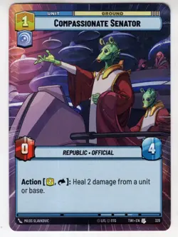 Star Wars Unlimited TotR Hyperspace Card TWI329 Compassionate Senator - Image 1