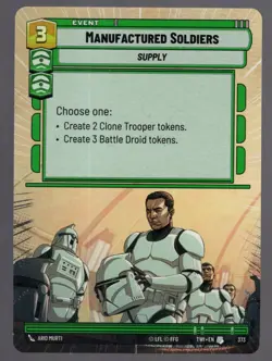 Star Wars Unlimited TotR Hyperspace Card TWI373 Manufactured Soldiers - Image 1