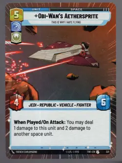 Star Wars Unlimited TotR Hyperspace Card TWI321 Obi-Wan's Aethersprite - Image 1