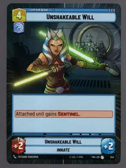 Star Wars Unlimited TotR Hyperspace Card TWI344 Unshakeable Will - Image 1