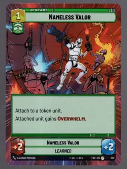 Star Wars Unlimited TotR Hyperspace Card TWI389 Nameless Valor - Image 1