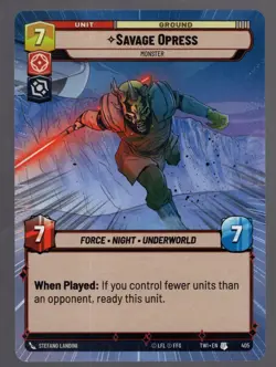 Star Wars Unlimited TotR Hyperspace Card TWI405 Savage Opress - Image 1