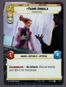 Star Wars Unlimited TotR Hyperspace Card TWI457 Padme Amidala - Image 1