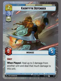 Star Wars Unlimited TotR Hyperspace Card TWI317 Kashyyyk Defender - Image 1