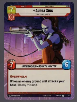 Star Wars Unlimited TotR Hyperspace Card TWI433 Aurra Sing - Image 1