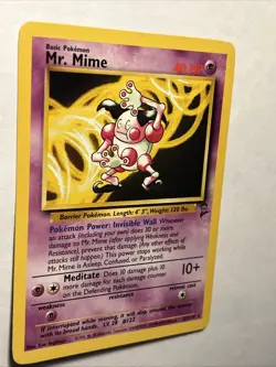 2000 Pokemon TCG Mr. Mime 27/130 Base Set 2 Non Holo Rare Card Vintage WOTC LP - Image 4