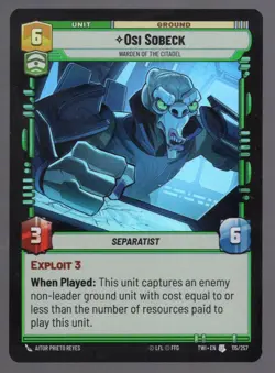 Star Wars Unlimited TotR Foil Card TWI115 Osi Sobeck - Image 1