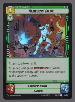 Star Wars Unlimited TotR Foil Card TWI119 Nameless Valor - Image 1