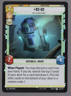 Star Wars Unlimited TotR Foil Card TWI193 R2-D2 - Image 1