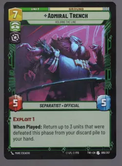 Star Wars Unlimited TotR Foil Card TWI086 Admiral Trench - Image 1