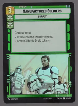 Star Wars Unlimited TotR Foil Card TWI102 Manufactured Soldiers - Image 1