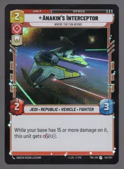 Star Wars Unlimited TotR Foil Card TWI142 Anakin's Interceptor - Image 1