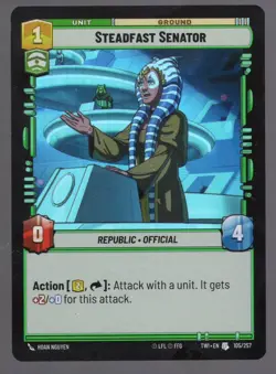 Star Wars Unlimited TotR Foil Card TWI105 Steadfast Senator - Image 1