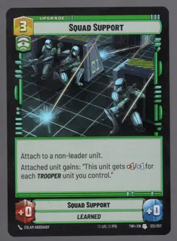 Star Wars Unlimited TotR Foil Card TWI122 Squad Support - Image 1