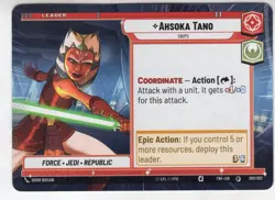 Star Wars Unlimited TotR Pre Release Card 001/002 Ahsoka Tano - Image 1