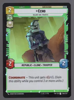 Star Wars Unlimited TotR Foil Card TWI090 EchoValiant ARC Trooper - Image 1