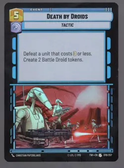 Star Wars Unlimited TotR Foil Card TWI076 Death by Droids - Image 1
