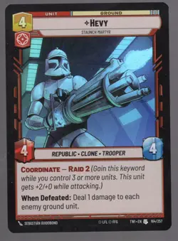Star Wars Unlimited TotR Foil Card TWI164 Hevy - Image 1