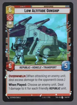 Star Wars Unlimited TotR Foil Card TWI149 Low Altitude Gunship - Image 1