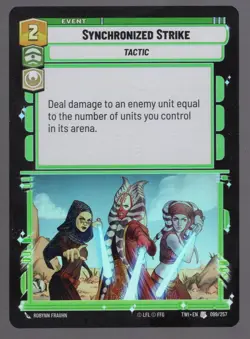 Star Wars Unlimited TotR Foil Card TWI099 Synchronized Strike - Image 1
