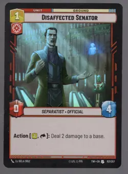 Star Wars Unlimited TotR Foil Card TWI157 Disaffected Senator - Image 1