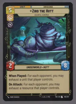 Star Wars Unlimited TotR Foil Card TWI185 Ziro the Hutt - Image 1