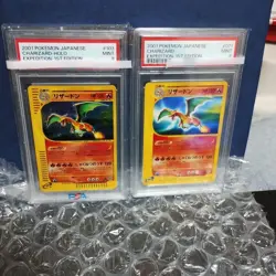 Pokemon Card Charizard 2001 Promo Holo & Non-Holo Set PSA 9 Japan Rare 2 Card NM - Image 1