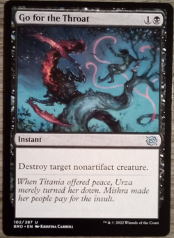 Go for the Throat #102/287 MTG The Brothers' War Uncommon Mint-NM - Image 1