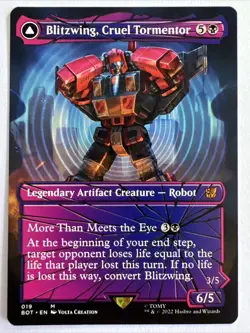 1x SHATTERED GLASS BLITZWING, CUREL TORMENTOR - Transformers - MTG - Magic - Image 1
