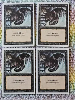 Dark Ritual X4 MTG Standard Play Set Revised LP Condition - Image 1
