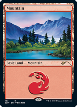 MTG Mountain (107) (Bob Ross) Secret Lair Drop Regular M/NM - Image 1