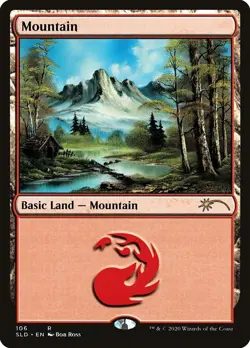 MTG Mountain (106) (Bob Ross) Secret Lair Drop Regular M/NM - Image 1