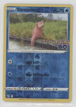 Slowpoke Reverse Foil Pokemon Sword & Shield Pokemon Go #019 04dh - Image 1