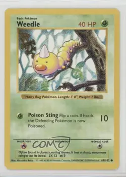 Weedle Shadowless Pokemon Base Set #69 1999 2p6 - Image 1