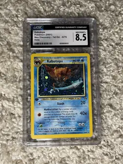 Kabutops CGC 8.5 Pokemon WOTC 2001 Neo Discovery 1st Ed #6 Partial Swirl POP 26! - Image 2