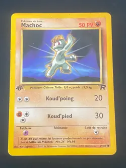 CARTE POKEMON MACHOC 59/82 EDITION 1 FR COMMUNE WIZARDS TEAM ROCKET - PL - Image 1
