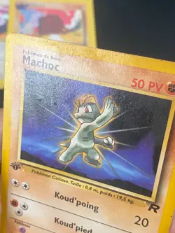 CARTE POKEMON MACHOC 59/82 EDITION 1 FR COMMUNE WIZARDS TEAM ROCKET - PL - Image 3