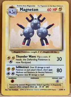 Magneton Pokemon TCG Base Set 9/102 Unlimited Holo Rare LP - Image 2