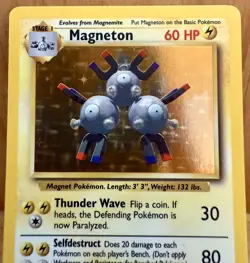 Magneton Pokemon TCG Base Set 9/102 Unlimited Holo Rare LP - Image 3