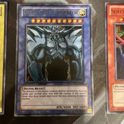 Yugioh! Dragon of Ra, Obelisk, Slifer LC01 3-Card Egyptian God Set NM - Image 3