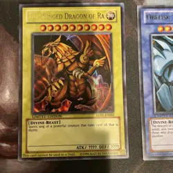 Yugioh! Dragon of Ra, Obelisk, Slifer LC01 3-Card Egyptian God Set NM - Image 4